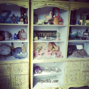 shopatblu shabby yellow bookshelves