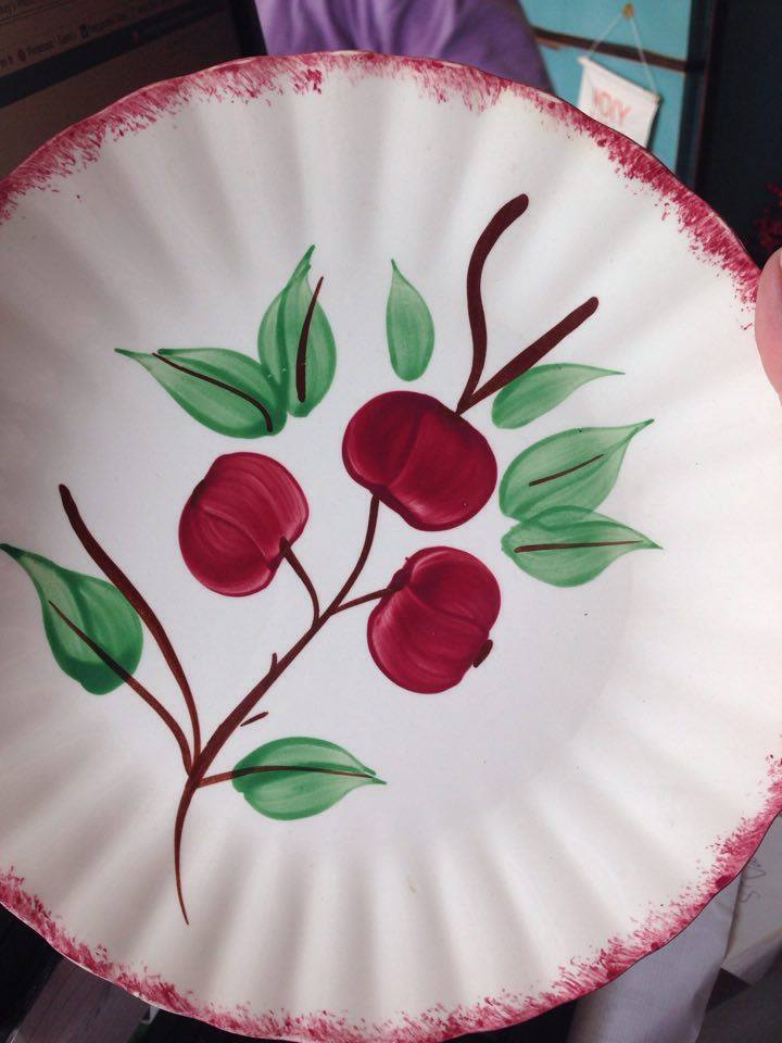 Blue Ridges Pottery china patterns Cherry Bounce plate available at The Blue Building Antiques and Consignment in Alabaster AL