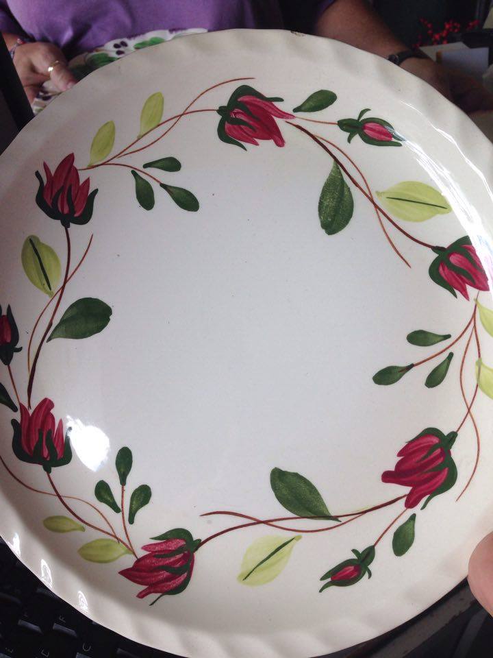 Blue Ridges Pottery china patterns Ring O Roses plate available at The Blue Building Antiques and Consignment in Alabaster AL
