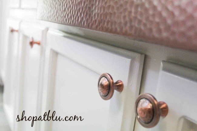The Blue Building Anitques Shopatblu TUSCAN Inspired Kitchen copper hammered knobs