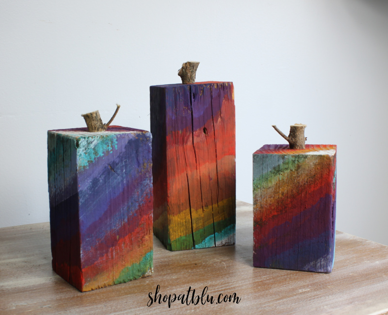 The Blue Building Antiques Shopatblu scrap wood pumpkin rainbow