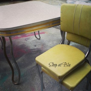 Vintage kitchen table yellow shopatblu