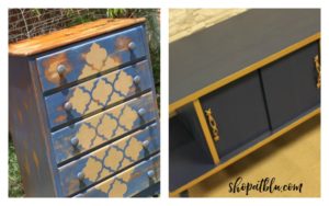 Bling Bling!  A MCM Record Cabinet Upcycle with Country Chic Paints!