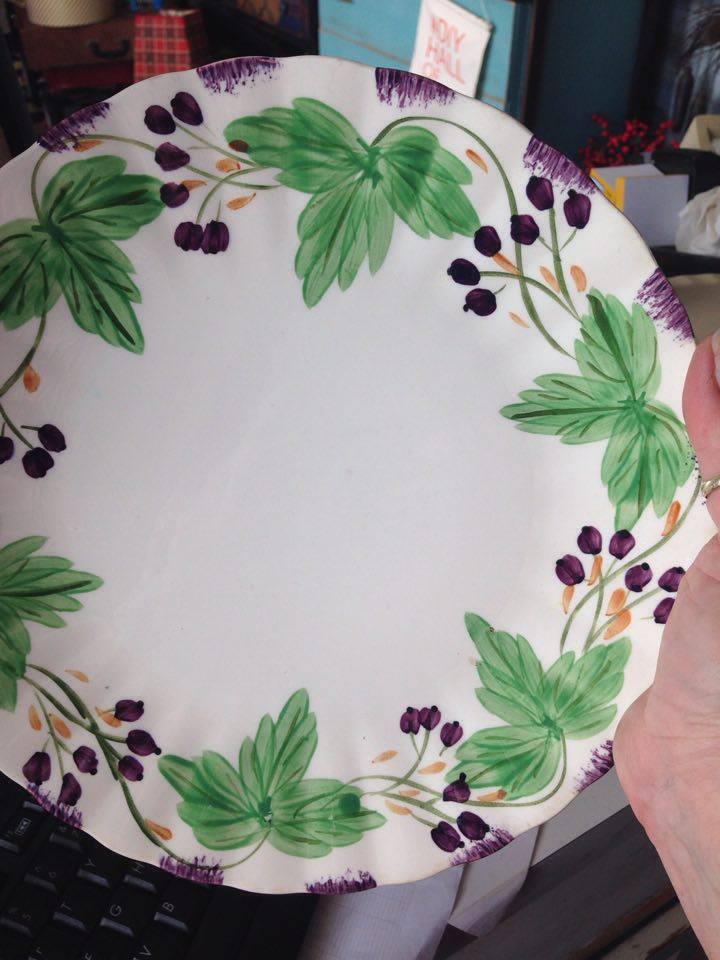 Blue Ridges Pottery china patterns Foxgrape plate available at The Blue Building Antiques and Consignment in Alabaster AL
