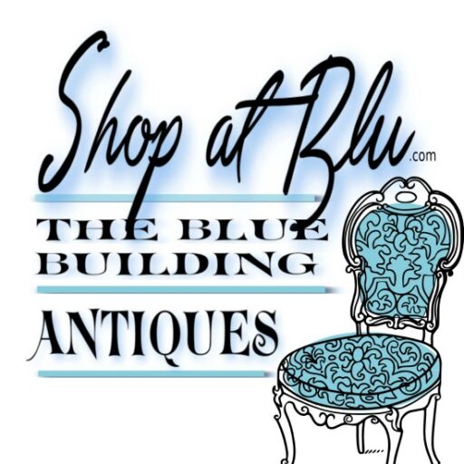 shopatblu the blue building antiques logo