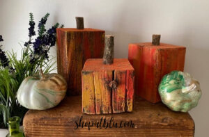 The Blue Building Antiques Shopatblu scrap wood pumpkins orange chunky