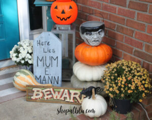 The Blue Building Antiques Shopatblu scrap wood tombstones Mummy steps