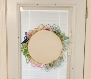 shopatblu vintage handlkerchief DIY door wreath