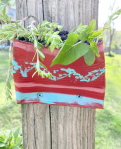 Shopatblu Earth Day decorated crushed tin can wall pocket recycle bin