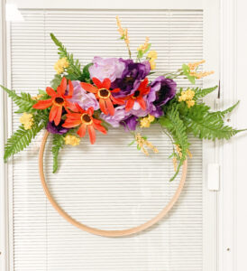 thrift and dollar store diy spring wreath embroidery hoop